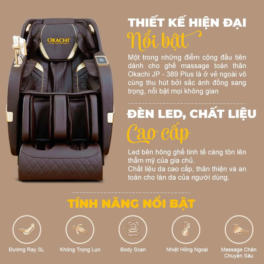 Ghế massage toàn thân OKACHI 4D JP-389 PLUS