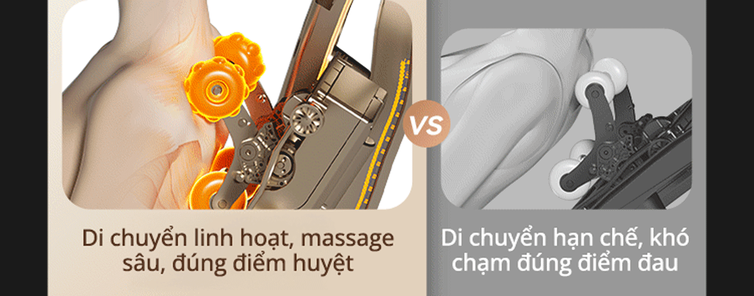 Ghế massage OKACHI JP-389A Trắng cam con lăn di chuyển linh hoạt