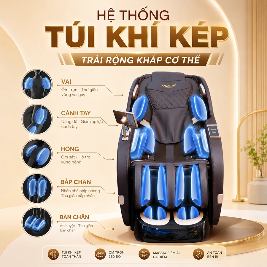 Ghế massage toàn thân OKACHI 4D JP-389 PLUS