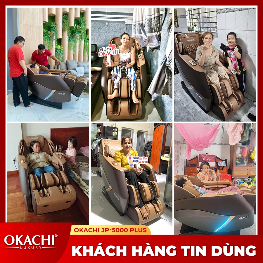 Ghế massage OKACHI 4D LUXURY JP-5000 Plus ( Brown)
