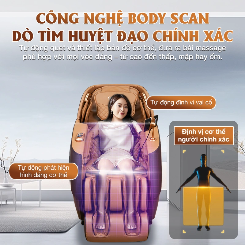 Ghế massage OKACHI 4D  LUXURY JP-5000 Plus ( Brown)