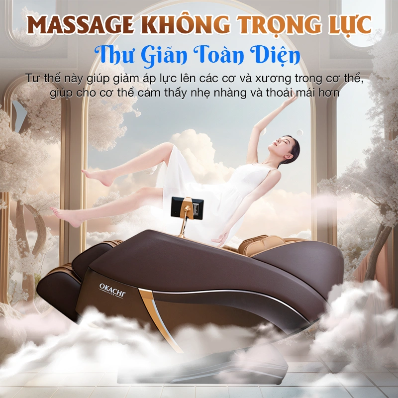 Ghế massage OKACHI 4D  LUXURY JP-5000 Plus ( Brown)