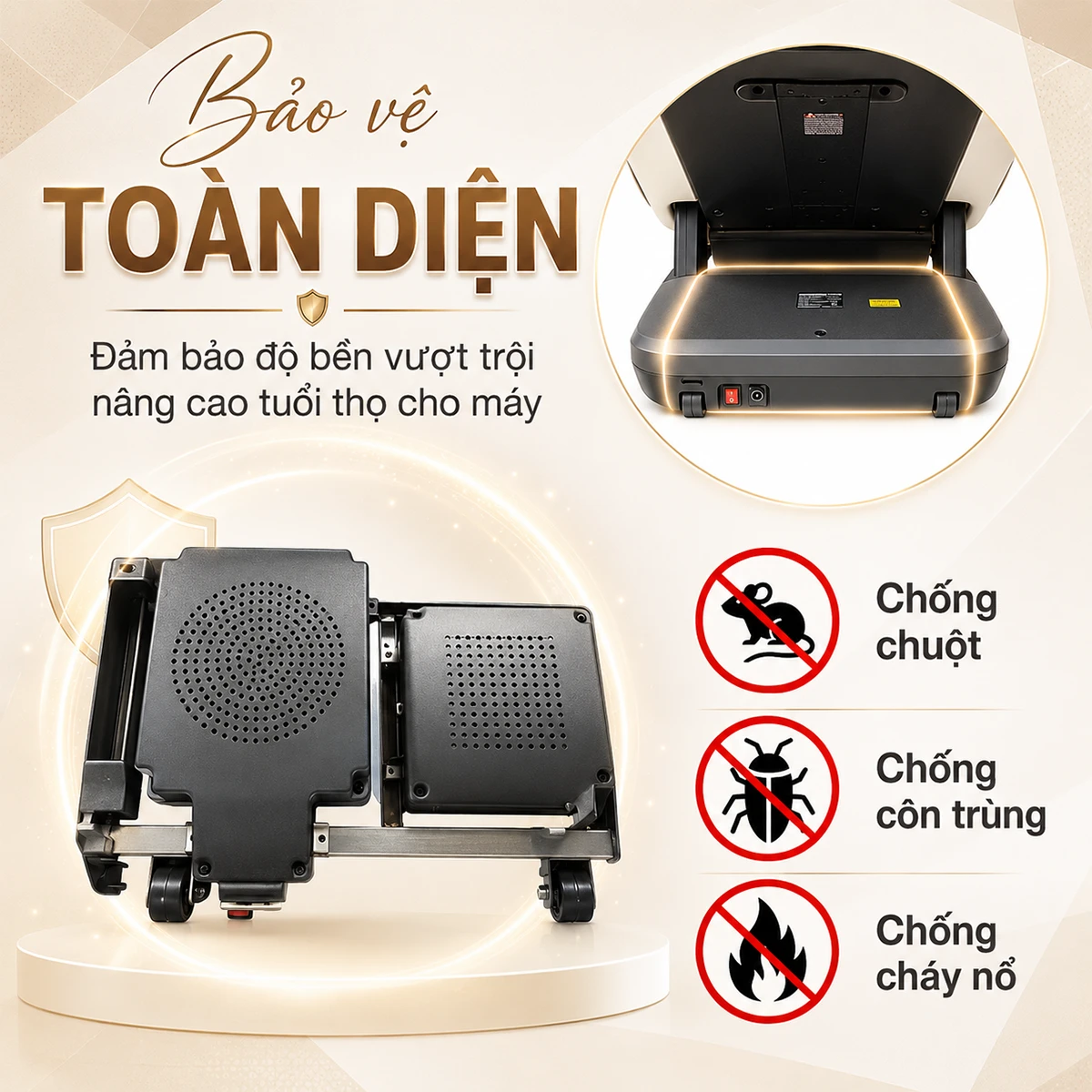 chống chuột của ghế massage JP-5000 PLUS nâu