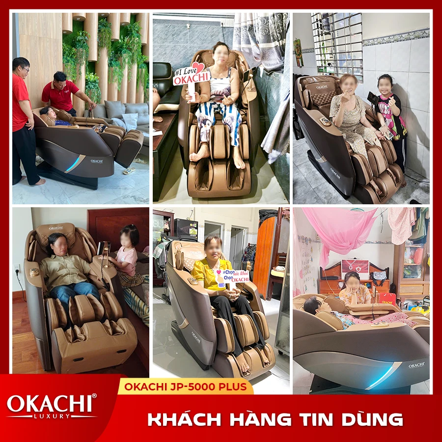 Ghế massage OKACHI 4D  LUXURY JP-5000 Plus ( Brown)