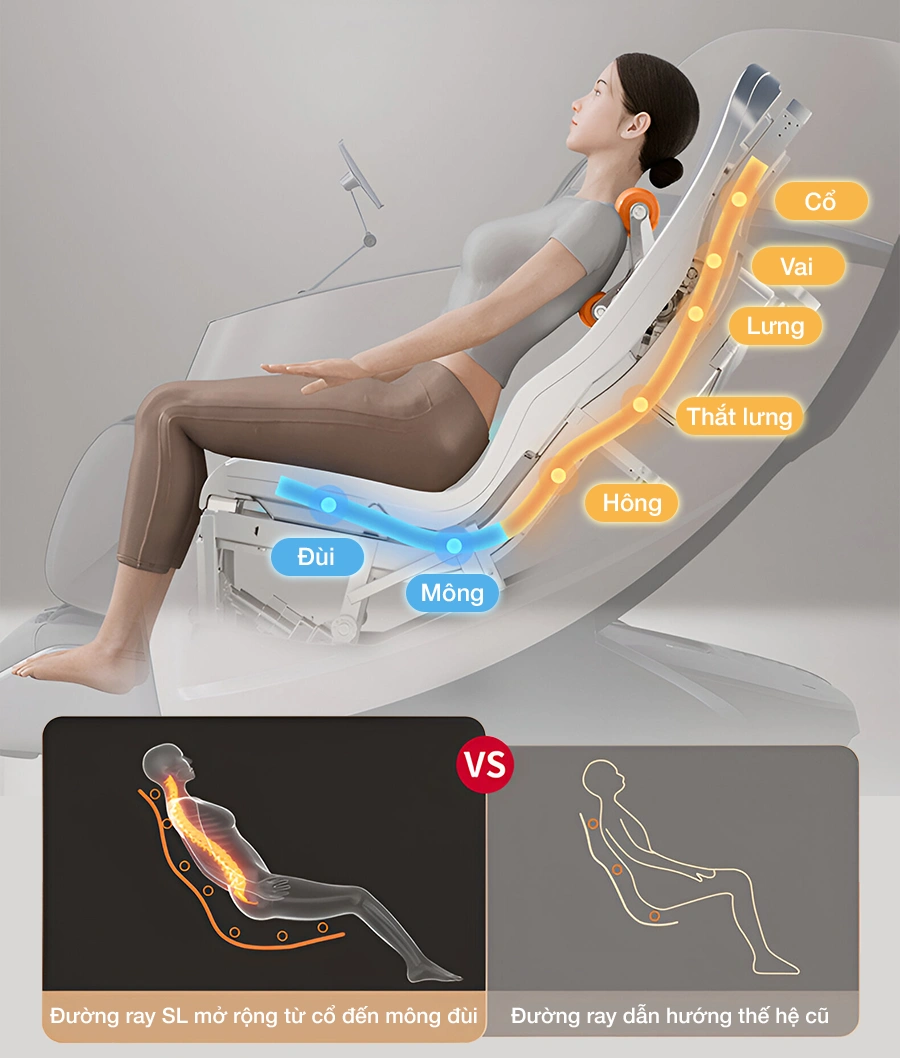 Ghế massage toàn thân 4D OKACHI JP-5100 (trắng)
