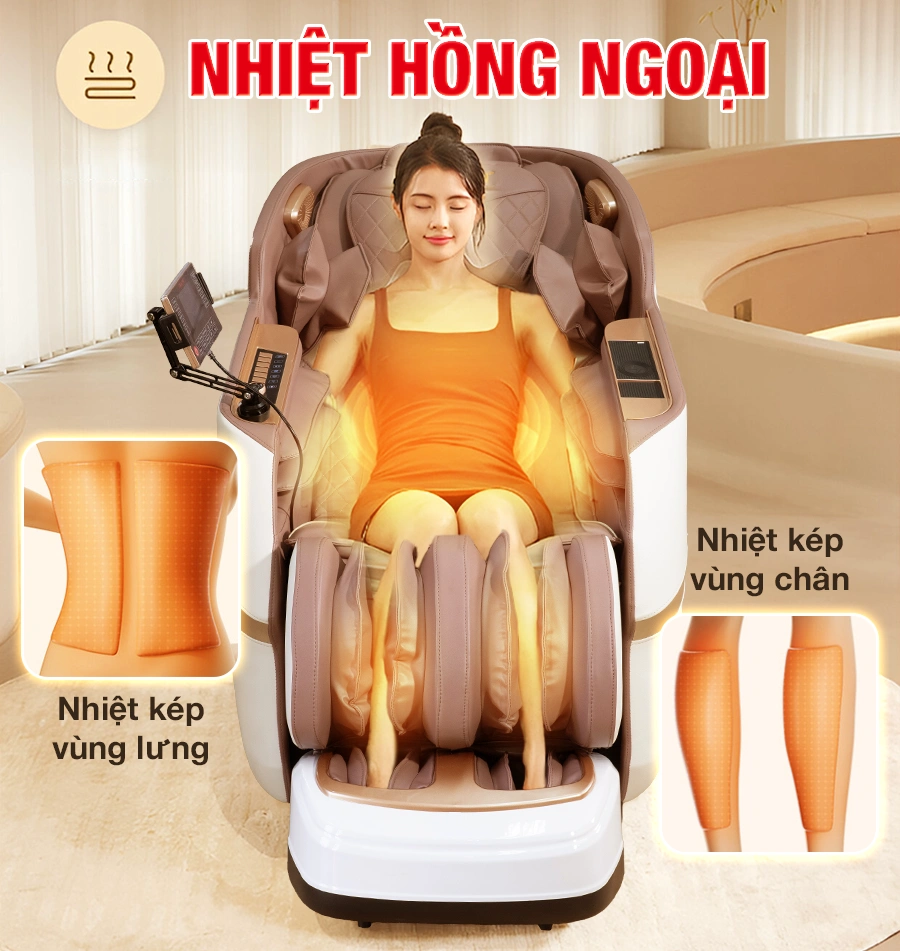 Ghế massage toàn thân 4D OKACHI JP-5100 (trắng)