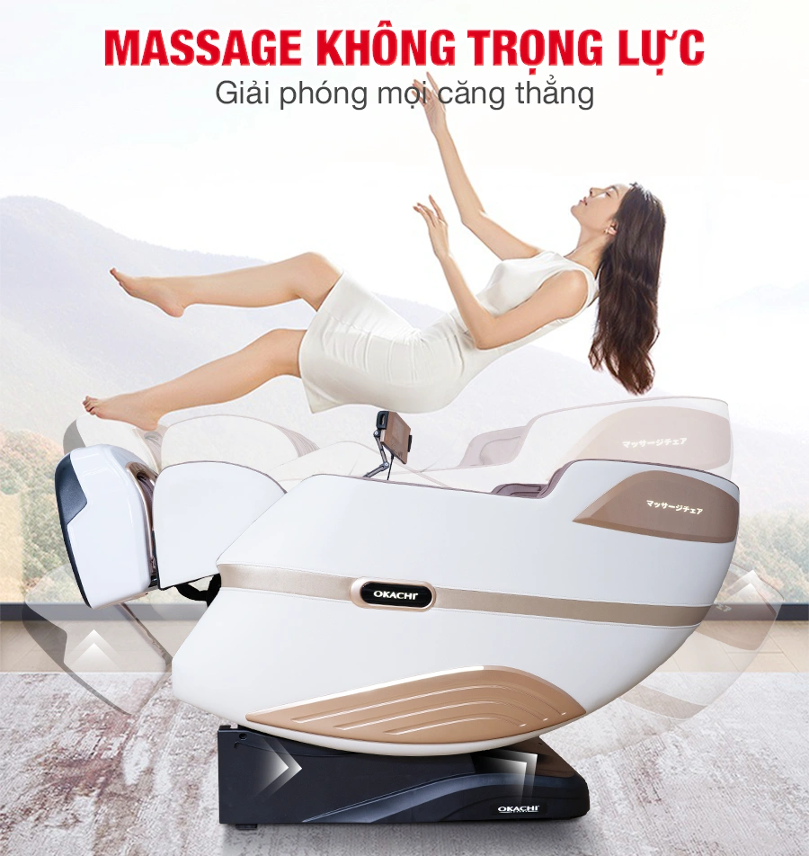 Ghế massage toàn thân 4D OKACHI JP-5100 (trắng)