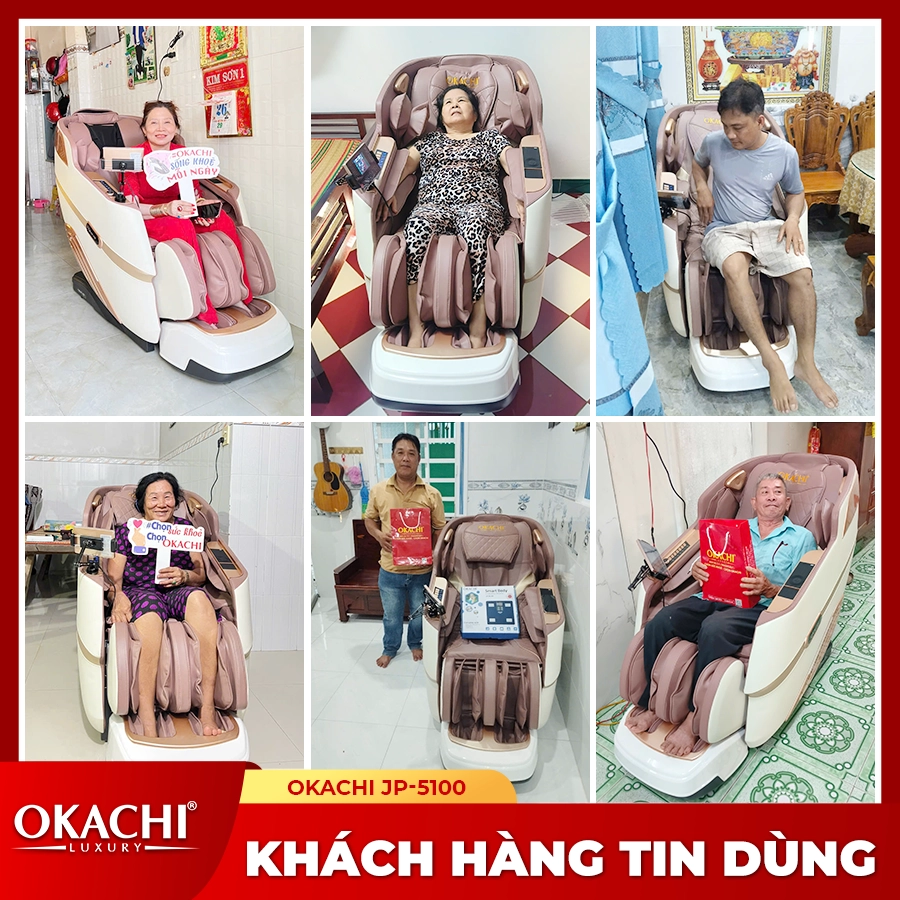Ghế massage toàn thân 4D OKACHI JP-5100 (trắng)