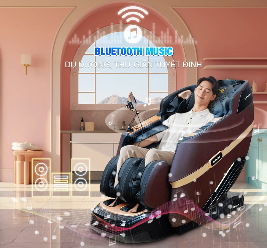 Ghế massage toàn thân 4D OKACHI JP-5100 ( nâu)