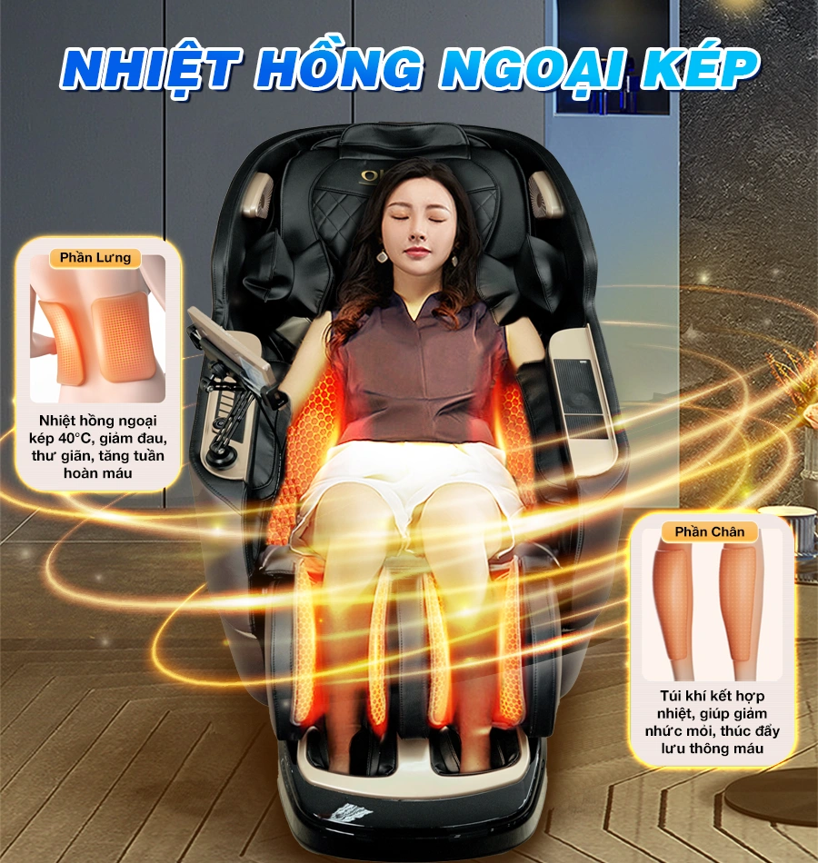 Ghế massage toàn thân 4D OKACHI JP-5100 ( nâu)