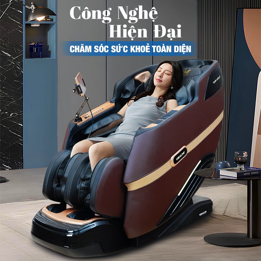 Ghế massage toàn thân 4D OKACHI JP-5100 ( nâu)