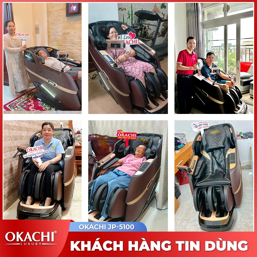 Ghế massage toàn thân 4D OKACHI JP-5100 ( nâu)