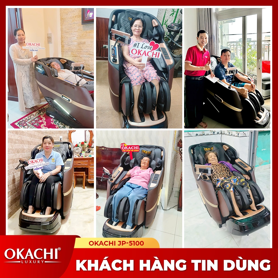 Ghế massage toàn thân 4D OKACHI JP-5100 ( nâu)