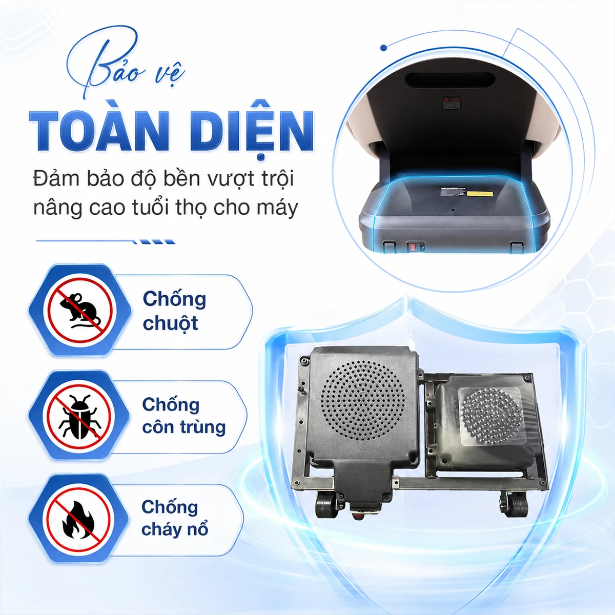 chống chuột trên ghế massage OKACHI JP-5200 xanh