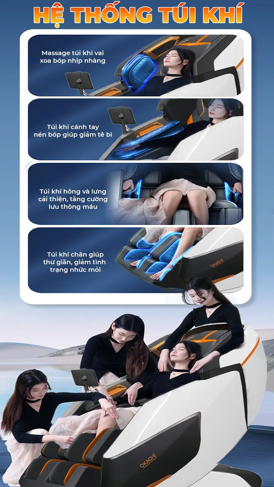 Ghế Massage Phi Thuyền 4D MAX OKACHI LUXURY ROYAL JP-8899