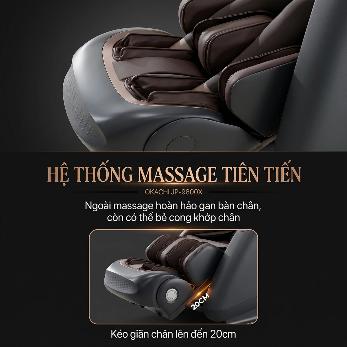 Ghế massage OKACHI DUAL CORE MASTER JP-9800X