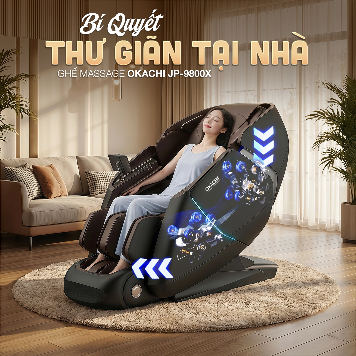 Ghế massage OKACHI DUAL CORE MASTER JP-9800X