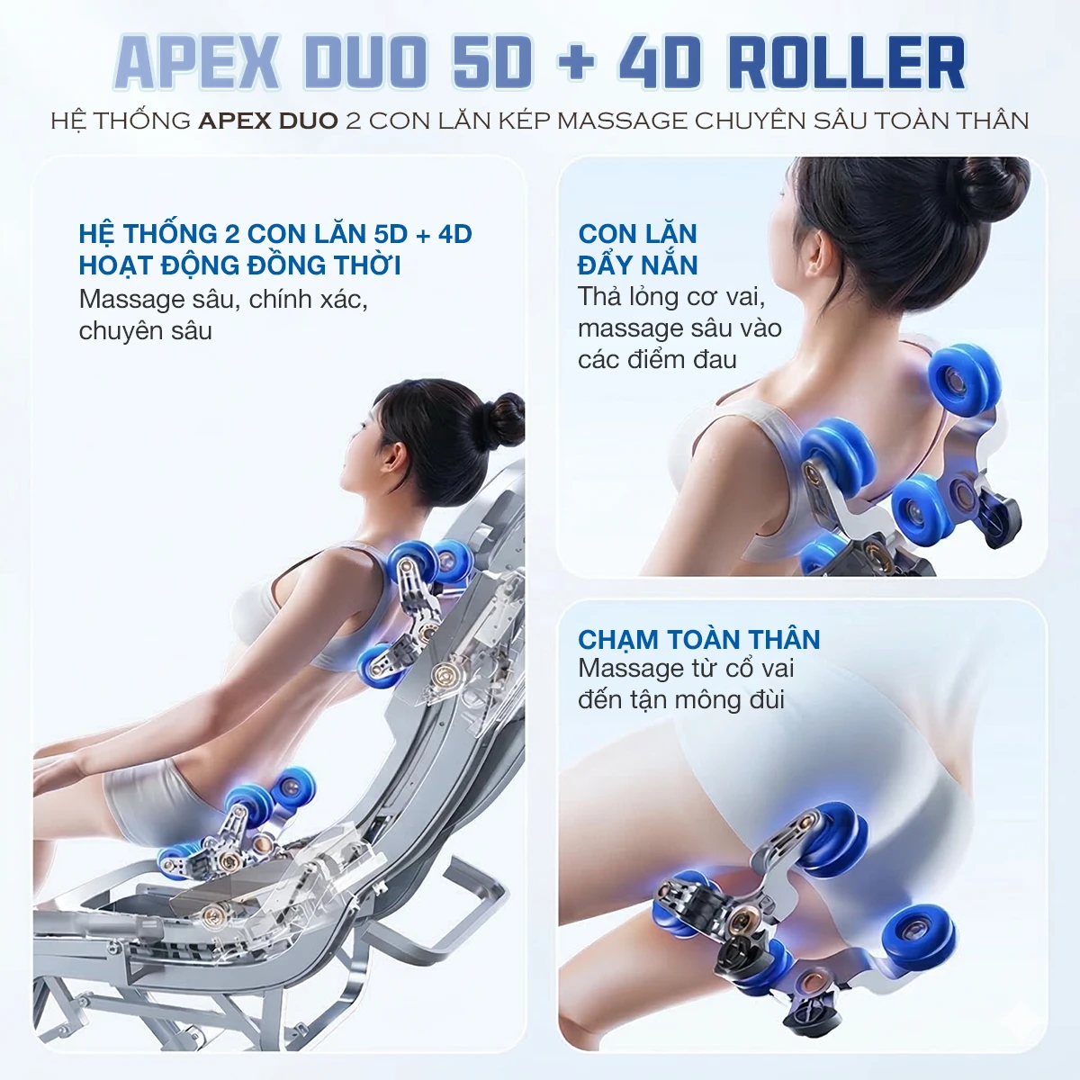 Ghế massage DUAL CORE MASTER OKACHI JP-9986 (Nâu)