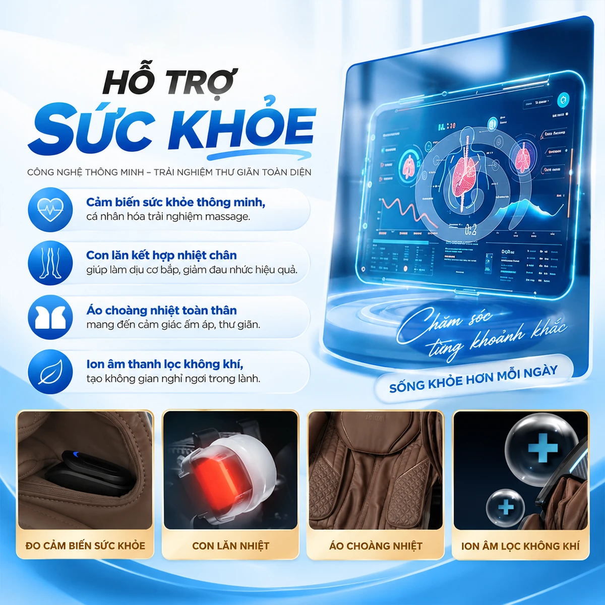 hỗ trợ sức khoẻ ghế massage OKACHI JP-9986