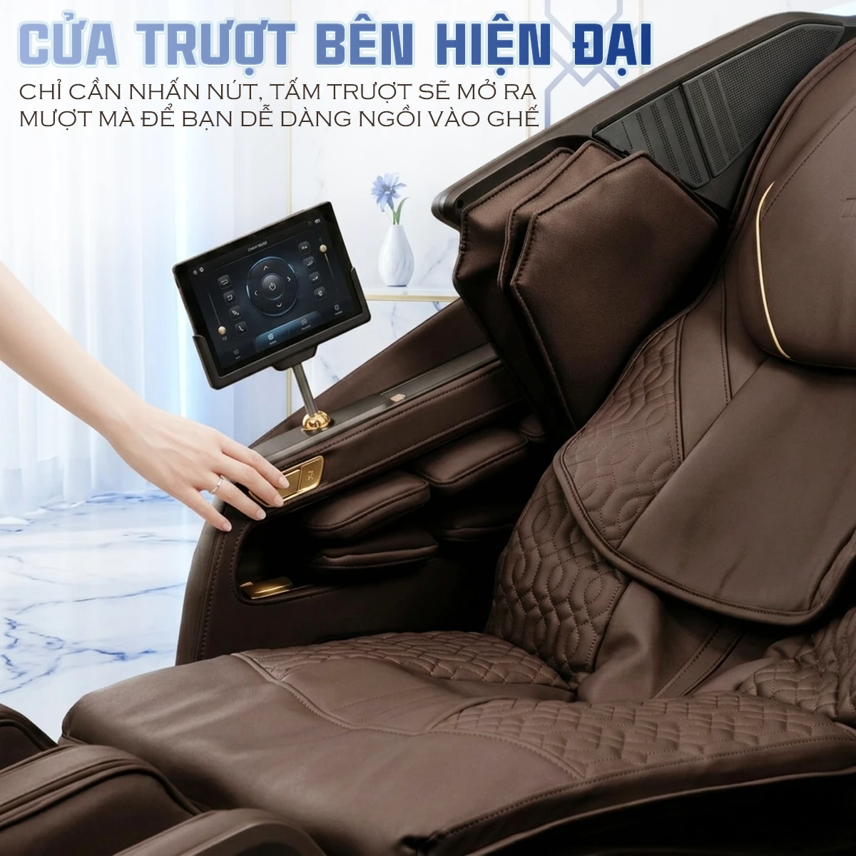 Ghế massage DUAL CORE MASTER OKACHI JP-9986 (Nâu)