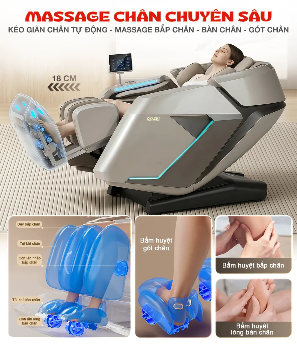 Ghế massage DUAL CORE MASTER OKACHI JP-9986
