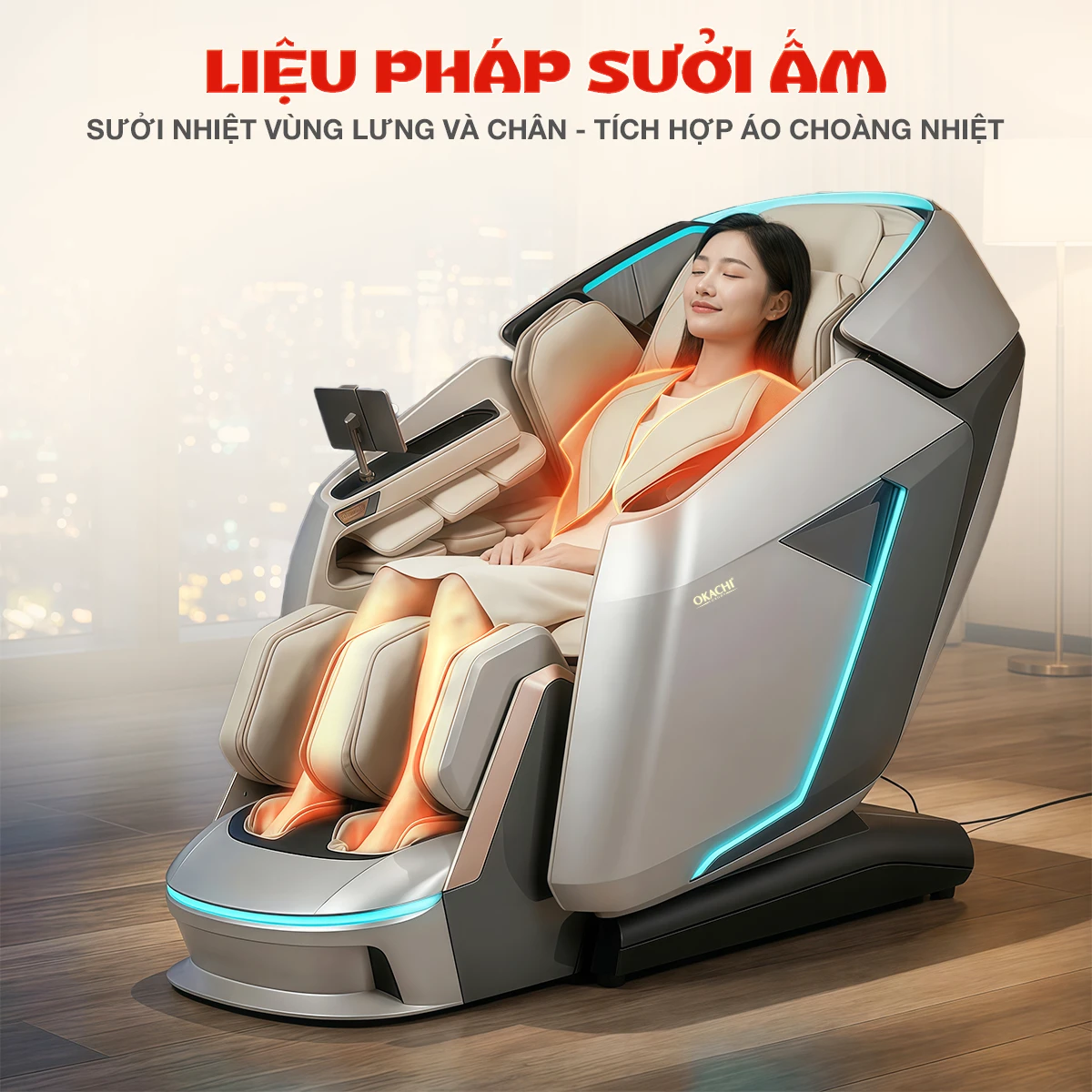 Ghế massage DUAL CORE MASTER OKACHI JP-9986