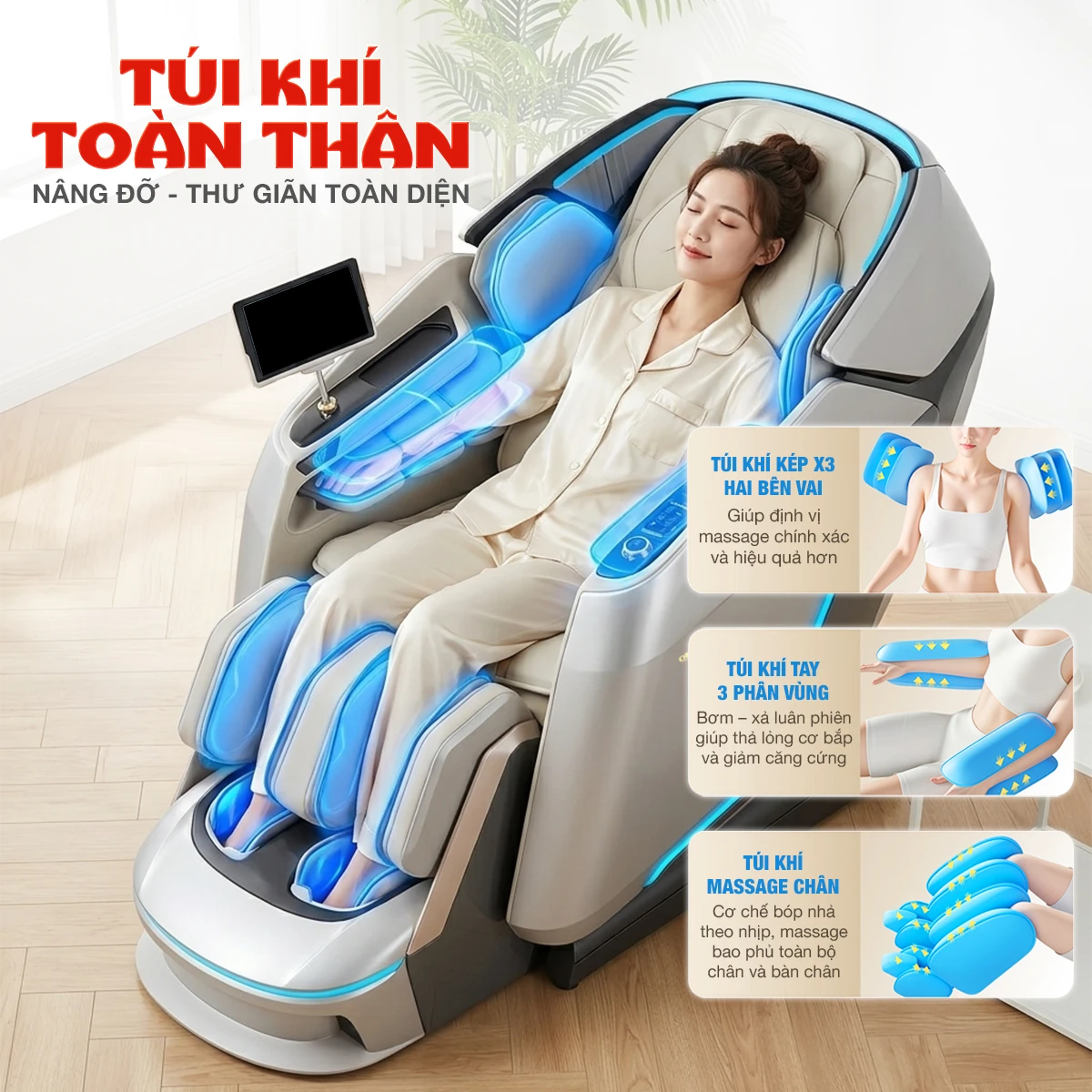 Ghế massage DUAL CORE MASTER OKACHI JP-9986