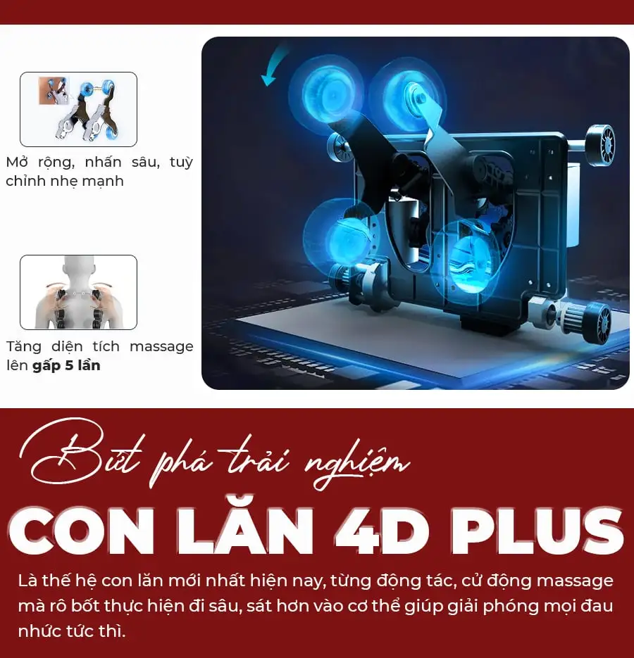 Ghế massage OKACHI 4D DELUXE JP-5000 (Đen Đỏ)