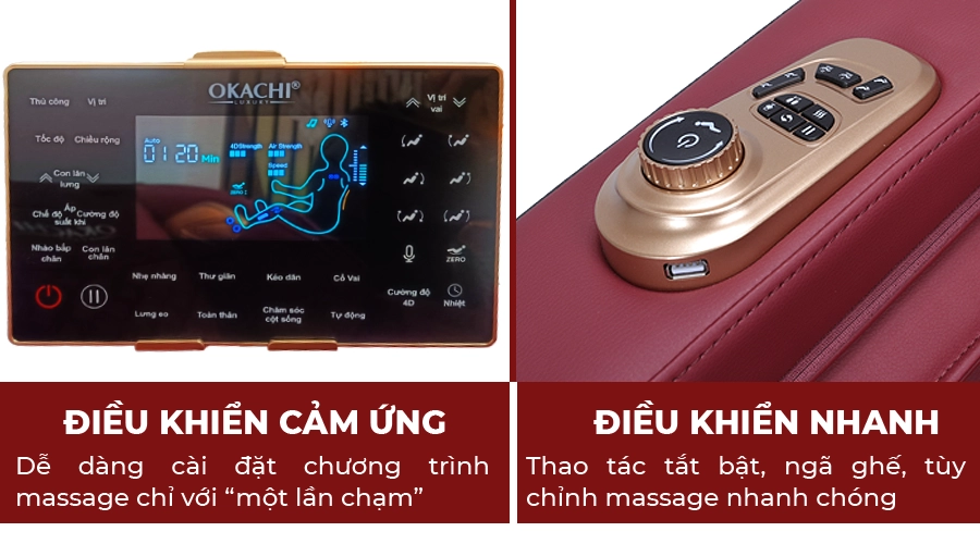 Ghế massage OKACHI 4D DELUXE JP-5000 (Đen Đỏ)