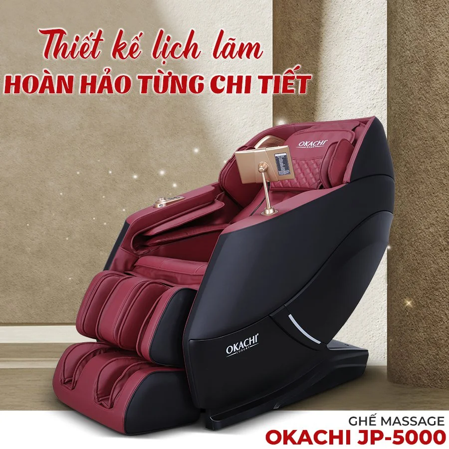 Ghế massage OKACHI 4D DELUXE JP-5000 (Đen Đỏ)