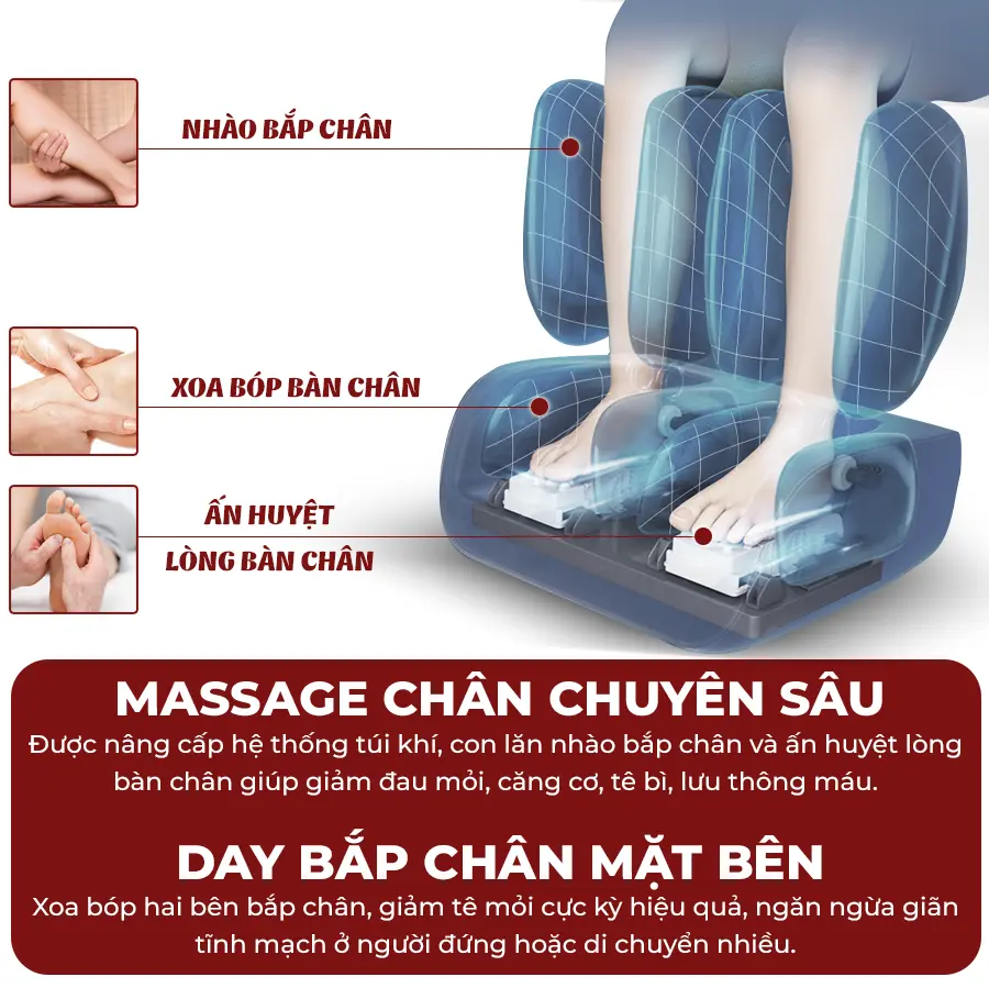 Ghế massage OKACHI 4D DELUXE JP-5000 (Đen Đỏ)