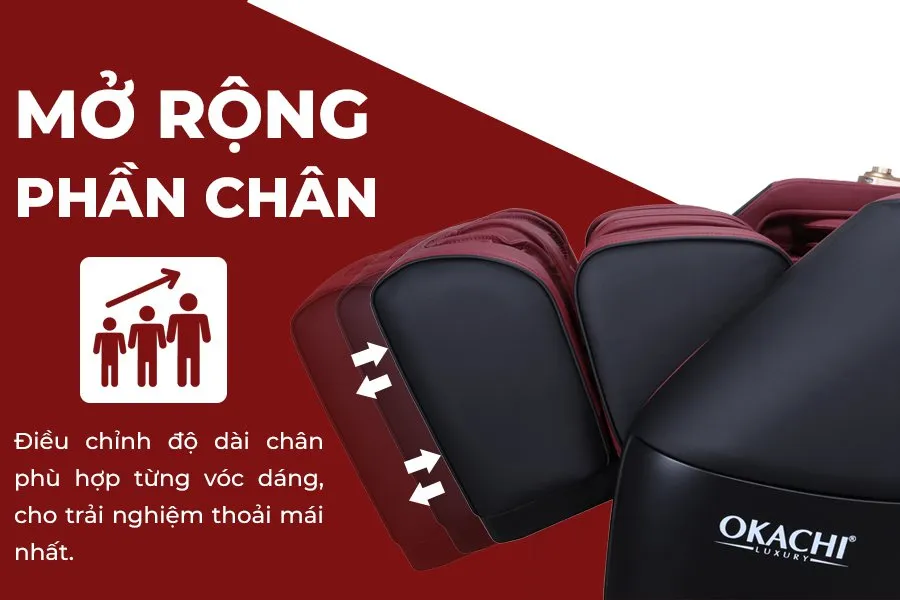 Ghế massage OKACHI 4D DELUXE JP-5000 (Đen Đỏ)