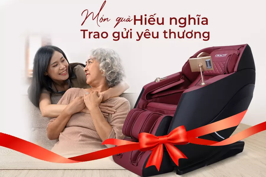 Ghế massage OKACHI 4D DELUXE JP-5000 (Đen Đỏ)