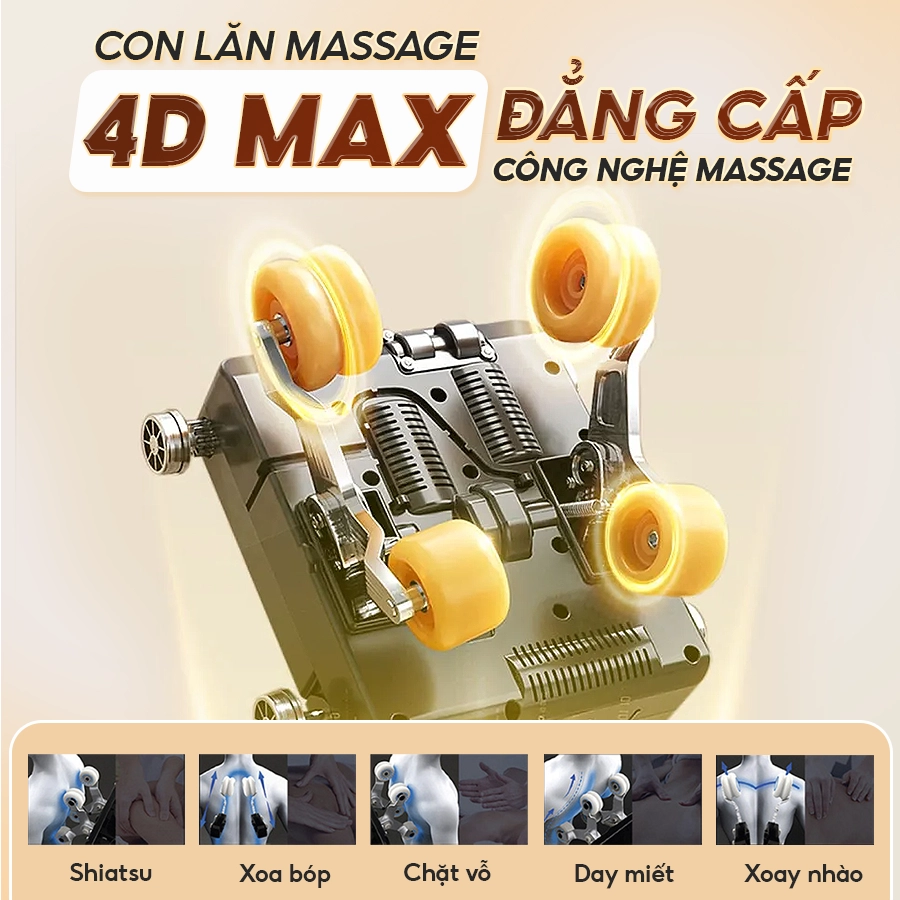 Con lăn 4D Max ghế massage Okachi JP-5200