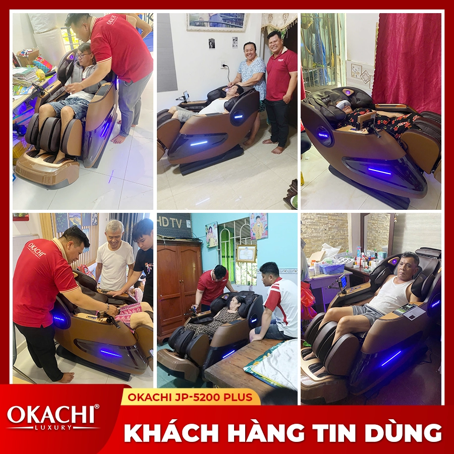 khách hàng sử dụng ghế massage