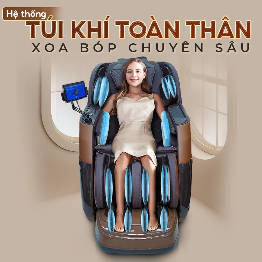Hệ thống túi khí ghế massage Okachi JP-5200