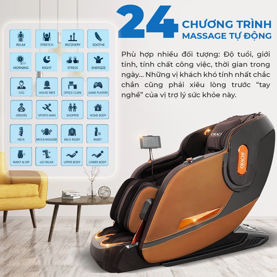 Ghế massage toàn thân OKACHI LUXURY JP-5800