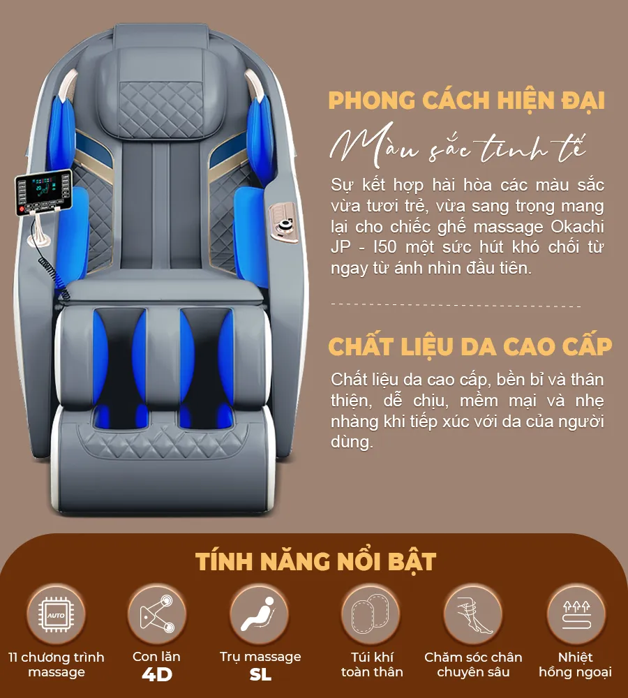 Ghế massage toàn thân OKACHI 4D JP-I50 (cao cấp)