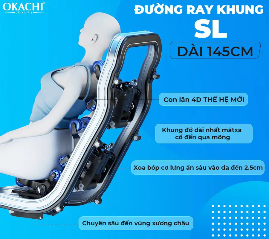 Ghế massage toàn thân OKACHI 4D JP-I65 cao cấp