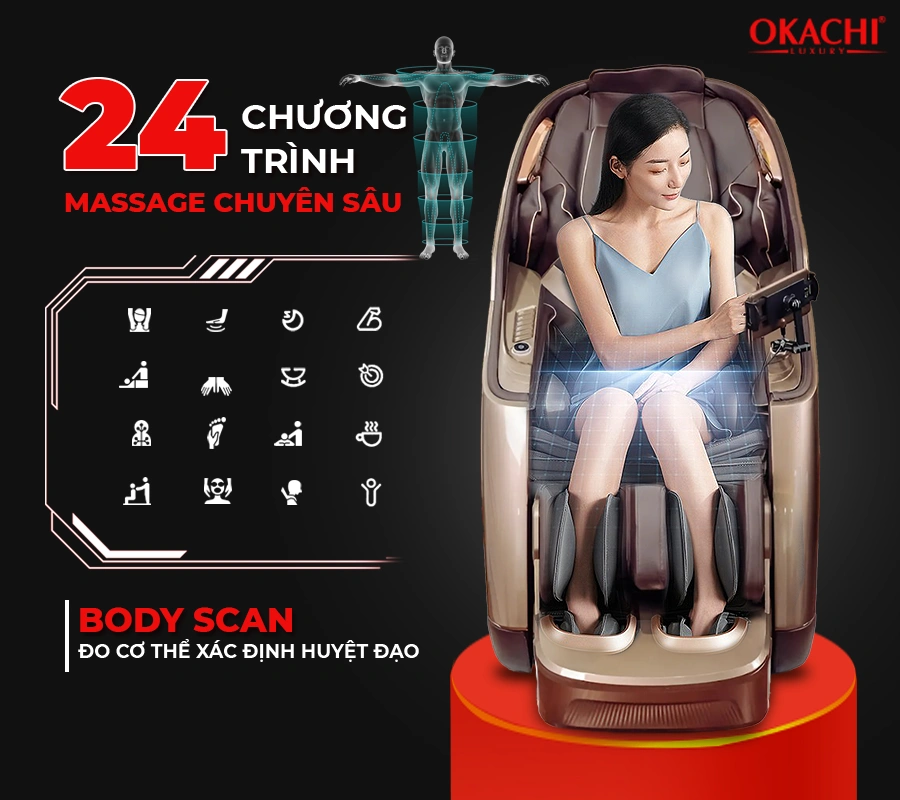 Ghế massage toàn thân OKACHI JP-I68/V7 cao cấp