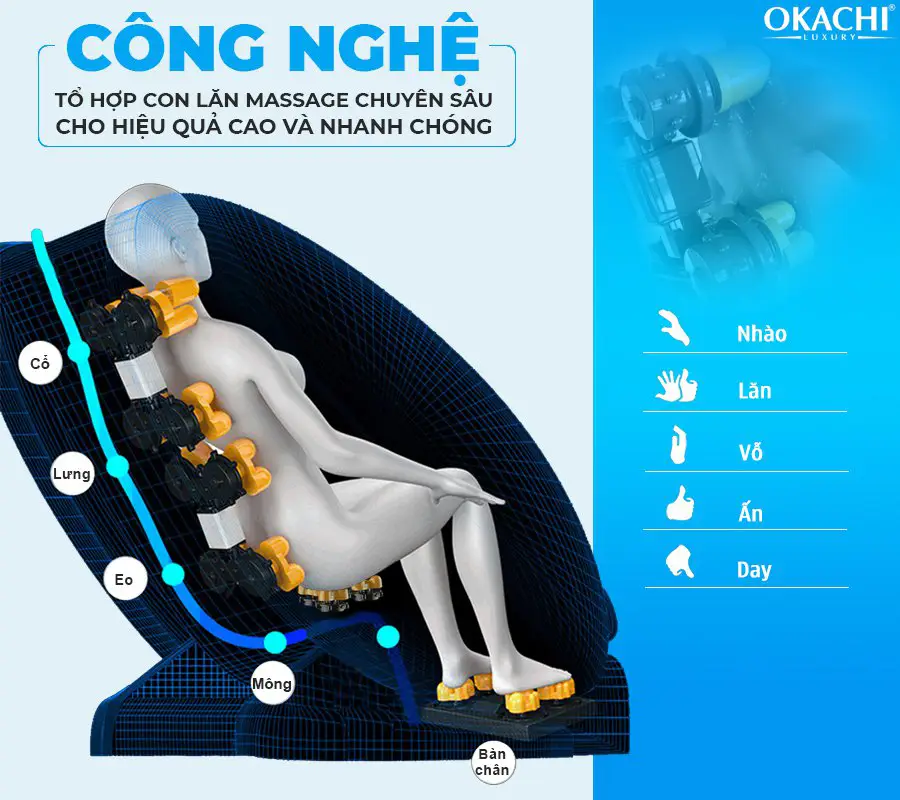Ghế massage toàn thân OKACHI LUXURY Star JP-I9