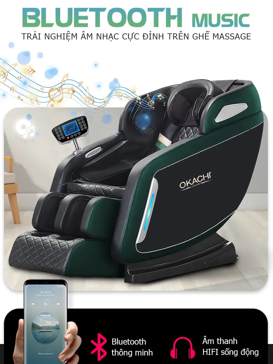 Ghế massage toàn thân OKACHI Luxury Star JP-i9 xanh