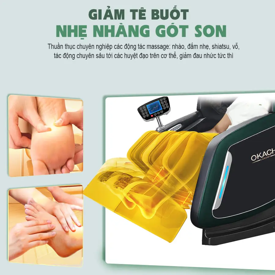 Ghế massage toàn thân OKACHI Luxury Star JP-i9 xanh