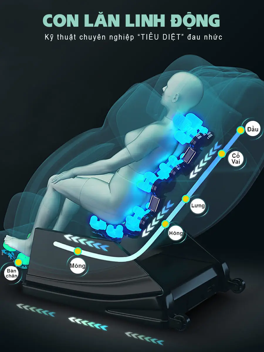 Ghế massage toàn thân OKACHI Luxury Star JP-i9 xanh