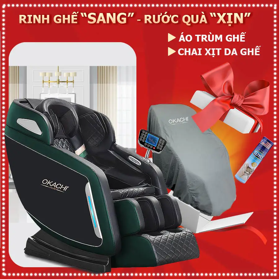 Ghế massage toàn thân OKACHI Luxury Star JP-i9 xanh