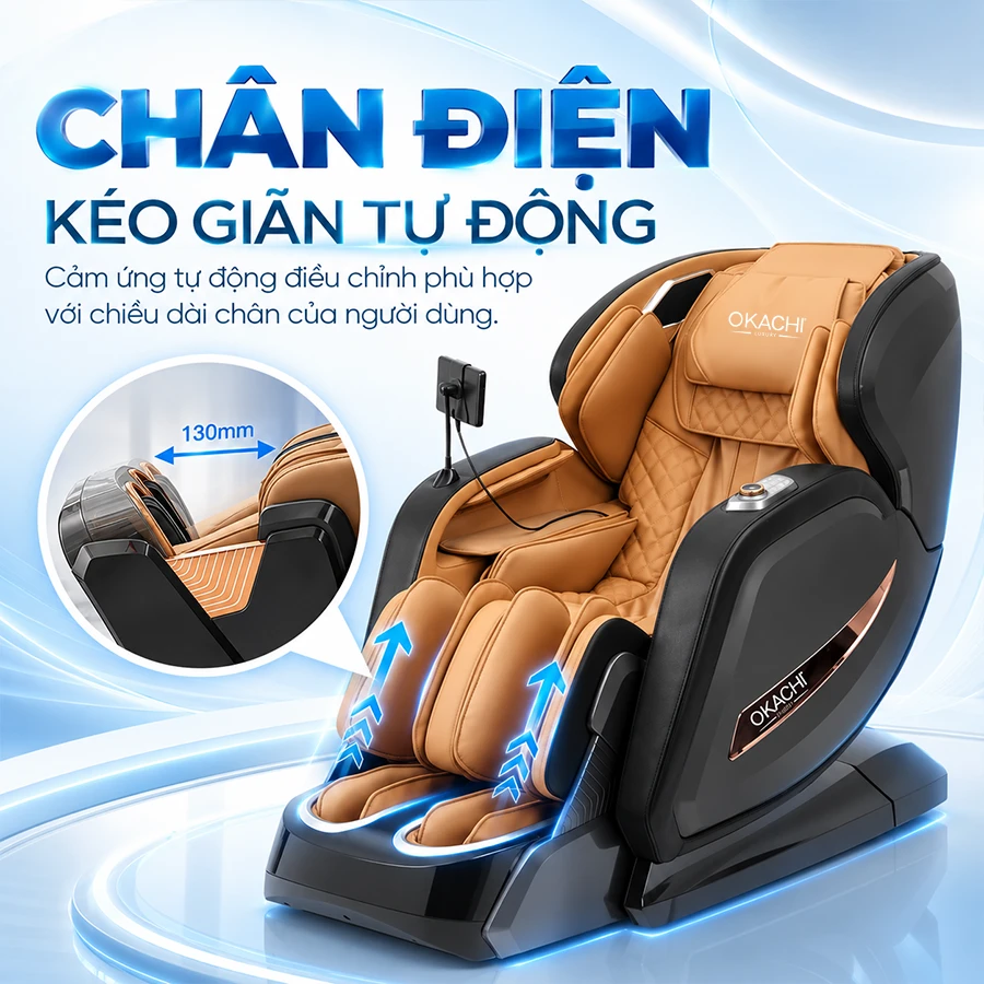 Ghế massage toàn thân OKACHI LUXURY JP-I99 chân điện