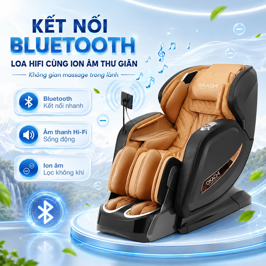 Ghế massage toàn thân OKACHI LUXURY JP-I99 ( Nâu Vàng)