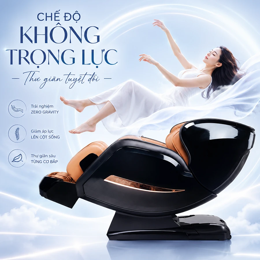 Ghế massage toàn thân OKACHI LUXURY JP-I99 ( Nâu Vàng)