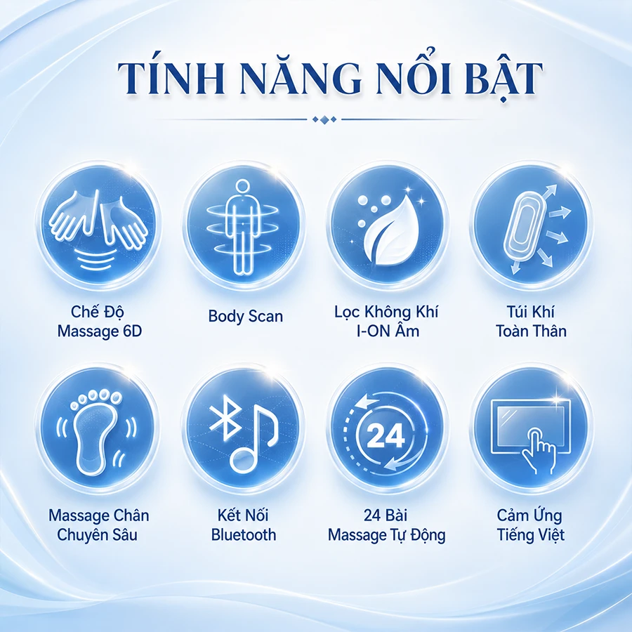Ghế massage toàn thân OKACHI LUXURY JP-I99 ( Nâu Vàng)