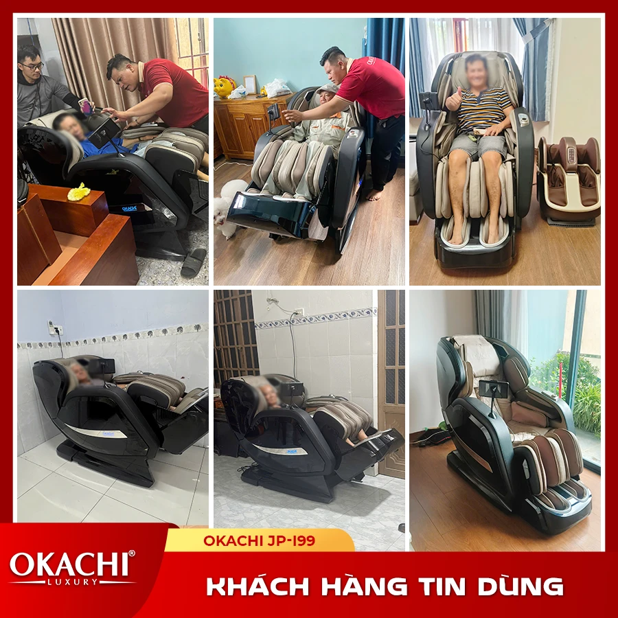 Ghế massage toàn thân OKACHI LUXURY JP-I99 (màu nâu đen)
